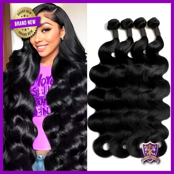 12A Human Hair Bundles 18-24 Inch Body Wave Extensions 4 Bundles Quick Weave main image 5